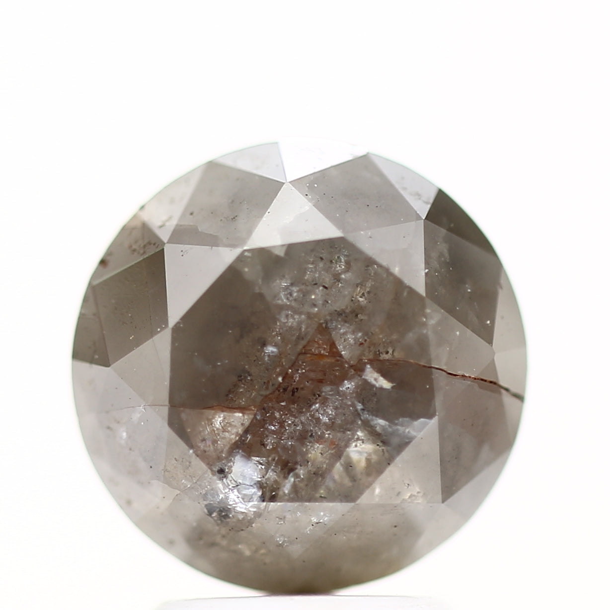 3.54 Carat Gray Rustic Round Shape Brilliant Cut Natural Loose Diamond
